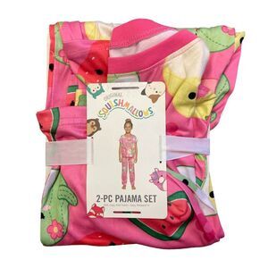 Original Squishmallows Girl's Soft Knit 2 Piece Pajama Set - Pink